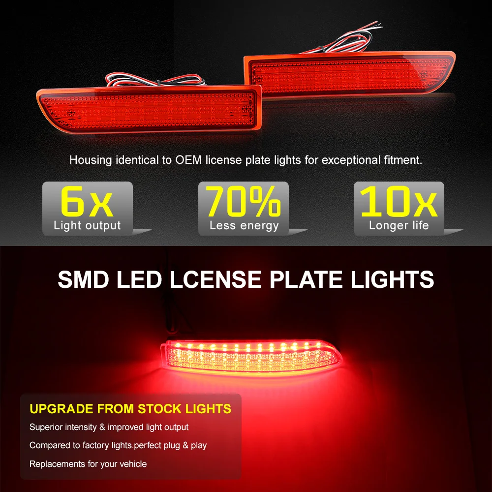 2 uds lente roja/ahuma luz trasera LED freno de estacionamiento parachoques trasero luz antiniebla lámpara para Toyota RAV4 2006 2007 2008 09-2012