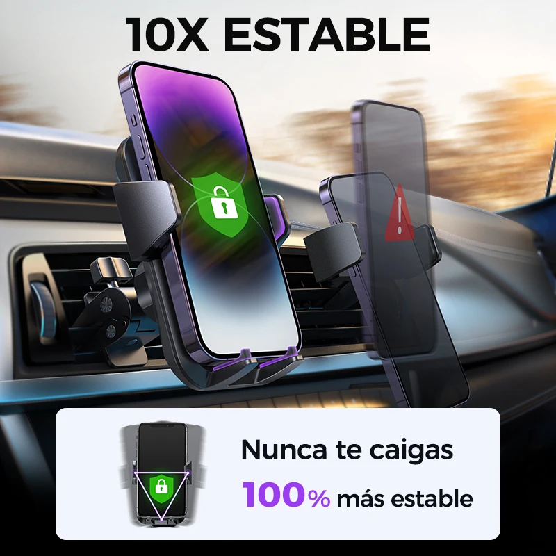 Joyroom-Soporte de teléfono móvil para coche, soporte de protección de grado militar, GPS, teléfono inteligente, grande, grueso, manos libres, montaje de ventilación de coche