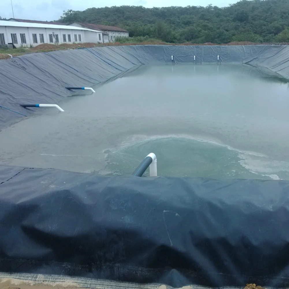 Película de revestimiento negro impermeable, revestimiento para estanque de peces, piscinas de jardín, HDPE reforzado, garantía resistente, estanque de paisajismo