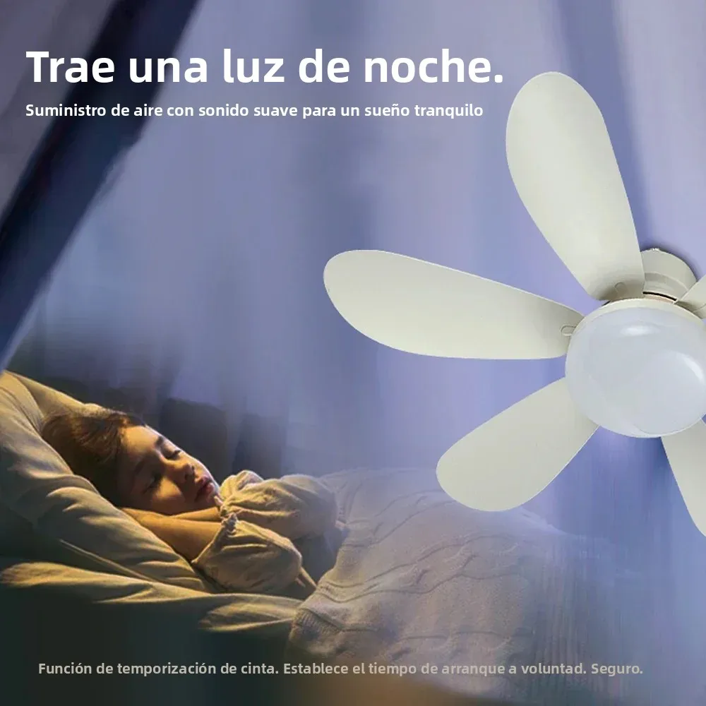 E26 E27 Base de uso doméstico LED ventilador de techo luz inalámbrica remota ventilador inteligente luz 42cm 52cm ventilador de techo para habitación Oficina estudio cocina