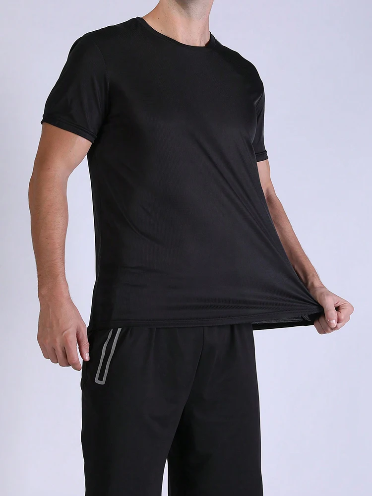 Camiseta deportiva ultraligera de secado rápido para hombre, Top ligero transpirable para entrenamiento físico, correr y gimnasio, Color sólido