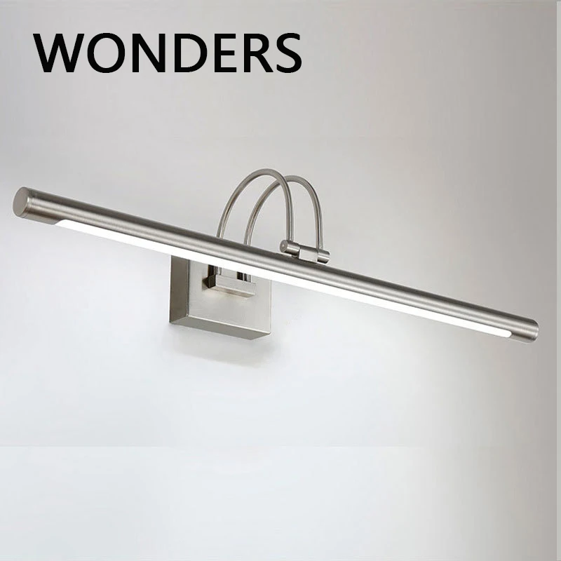 Lámparas de pared modernas para espejo de tocador, apliques LED de hierro para baño, iluminación decorativa para el hogar, giratorios, en color níquel y bronce.