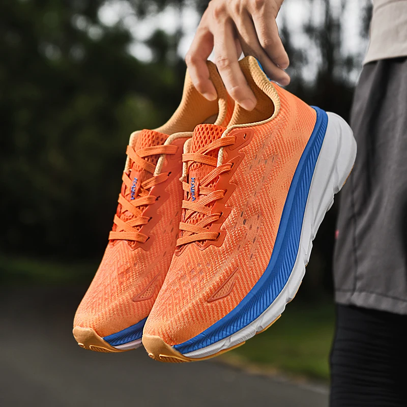 Zapatos para correr para hombre, zapatos de lujo para parejas, zapatillas de deporte para exteriores, amortiguación, malla transpirable, zapatillas de entrenamiento todoterreno, antideslizantes, a la moda
