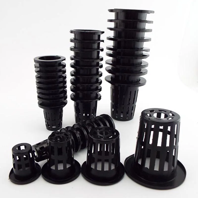 Maceta de malla hidropónica, cesta para plantar verduras, cultivo sin suelo, taza de raíz de planta de plástico, maceta para cultivar plantas de acuario, 10 Uds.