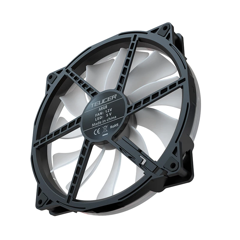 TEUCER FD200 200mm ARGB ventilador con cubierta de computadora 5V 3PIN ventiladores de refrigeración LED accesorios de caja de PC de escritorio