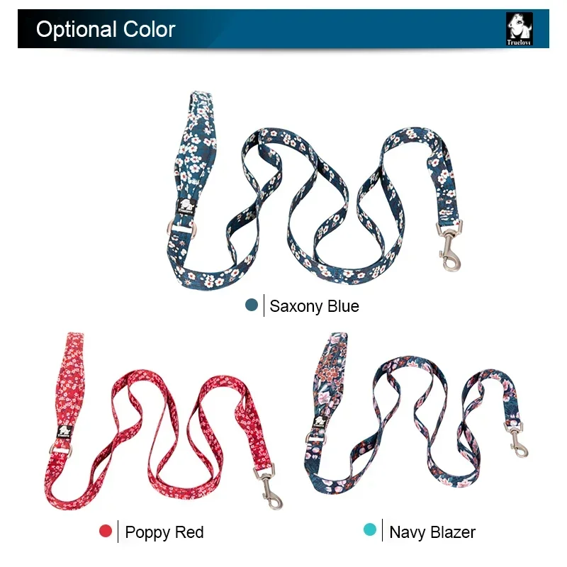 Truelove Correa floral para mascotas Mango acolchado de neopreno Control de tráfico adicional Perro y gato Fuerte y fácil de usar Viaje TLL3112