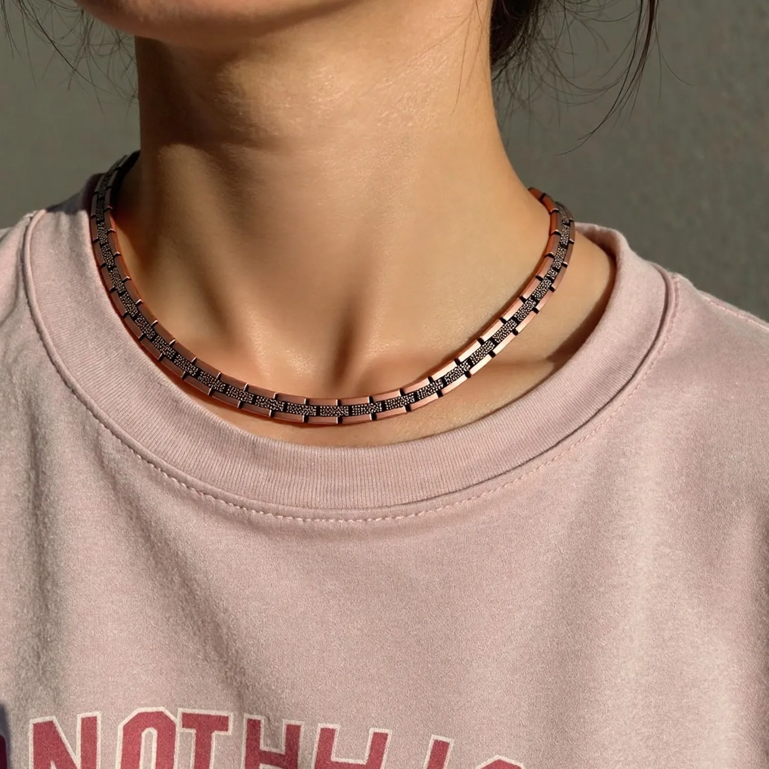 ARADOO Serpentine-Collar de cobre puro con diseño de lujo para hombres y mujeres, Collar Premium, regalos de joyería
