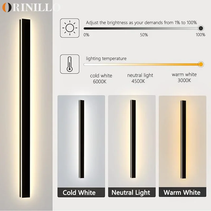 Lámpara de Pared LED Impermeable IP65, Lámpara de Pared Exterior Moderna para Jardín, Villa, Porche, Patio, Iluminación Exterior, 110V, 220V