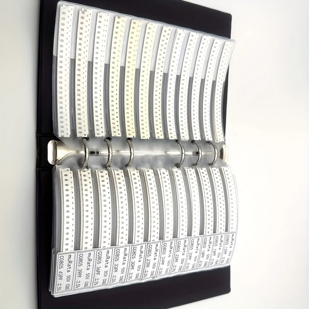 Libro mixto de resistencias de condensador 0201 0402 0603 0805 1206 1% FR-07 Kit surtido de chips SMD SMT 170 valores 0R-10M Libro de muestras
