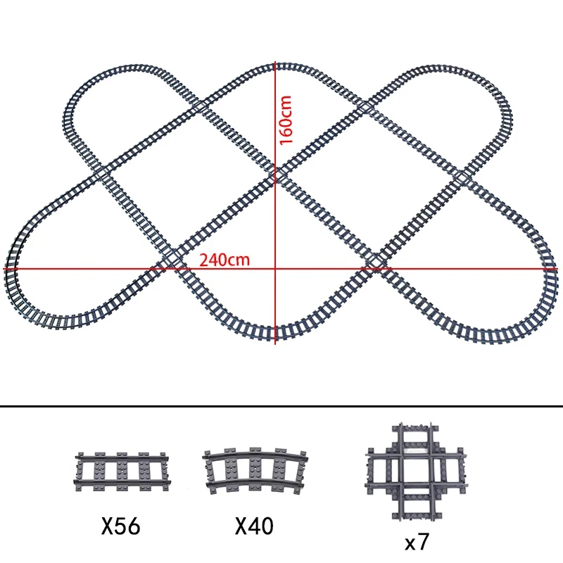Trenes de alta tecnología urbanos, vías flexibles, rieles rectos y curvos bifurcados, conmutador de cruces, bloques de construcción, juguetes creativos para niños