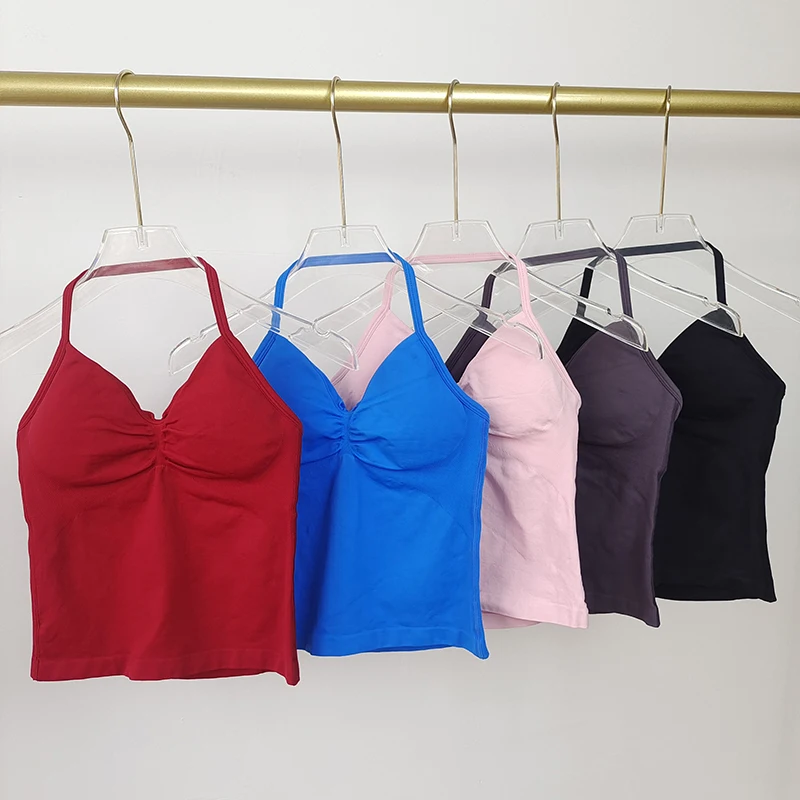 Sujetador Deportivo Sexy para Mujer - Diseño de Espalda Descubierta, Tela Elástica Transpirable para Yoga - Ropa Deportiva Elegante de Color Sólido para Todas las Temporadas