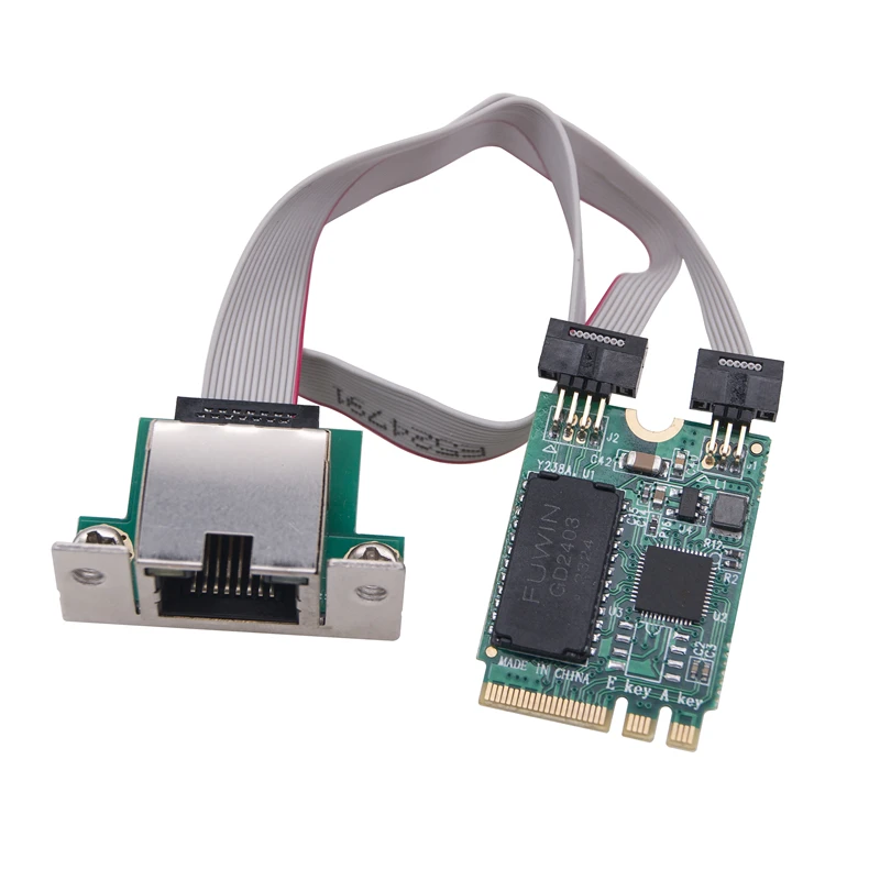 Adaptador de red M.2 A + E/Mini PCIE A Puerto RJ45 COM, 2,5 Gb, Chip RTL8125BG, tarjeta LAN Ethernet Gigabit para PC de escritorio, 2,5G/1G/100Mbps