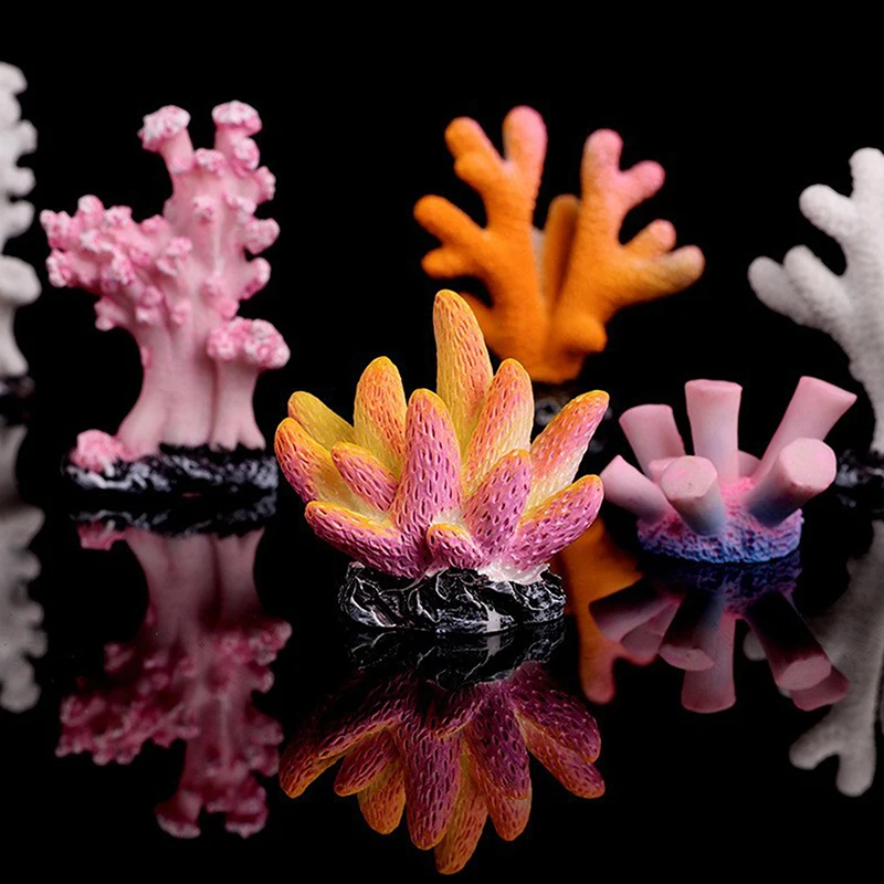 Decoración de pecera de Coral Artificial, emula estrella de mar, paisaje de arrecife de resina, decoración de acuario, decoración de mesa artesanal