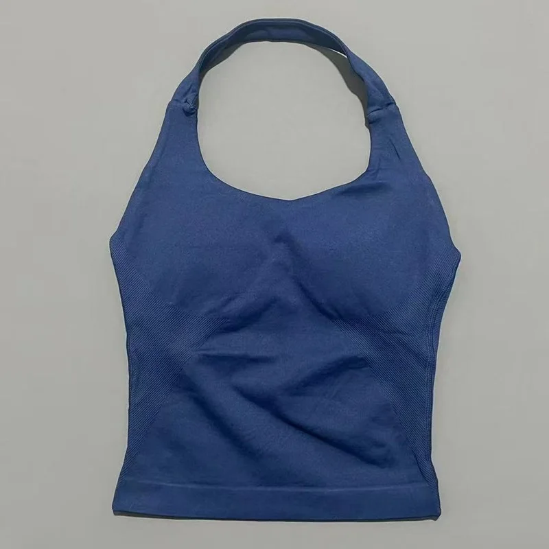 Top Deportivo Halter para Mujer, Sin Costuras, para Yoga, Pilates, Fitness, Entrenamiento, Running, Gimnasio, Transpirable