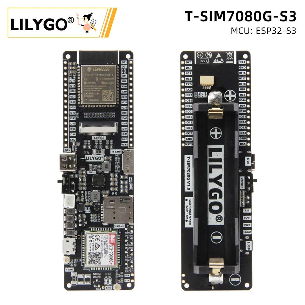 LILYGO® T-SIM7080G-S3 ESP32-S3 SIM7080 Placa de Desarrollo apoya gato-M NB-Iot WIFI Bluetooth 5,0 con GPS Flash 16MB PSRAM 8MB