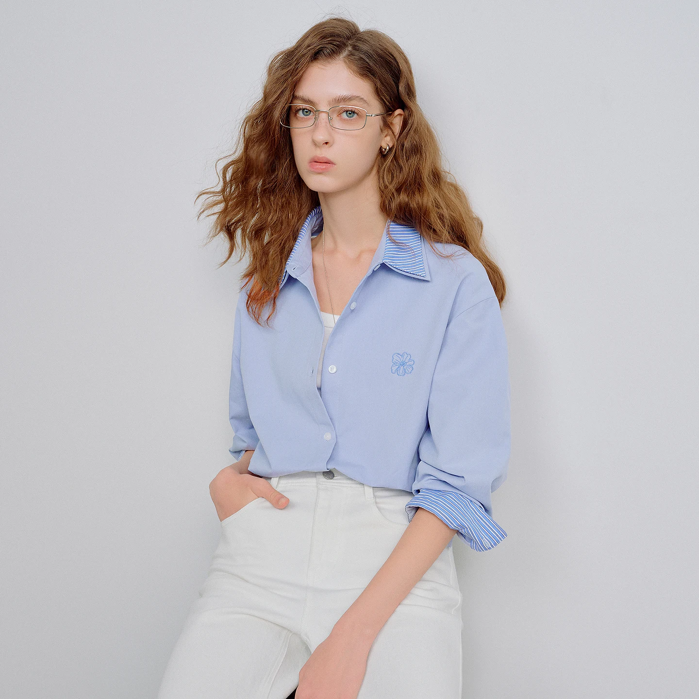 Camisas para Mujer TOYOUTH, Otoño 2026, Nuevas, de Algodón Puro, a Rayas, con Cuello de Doble Capa, Diseño Exclusivo, Bordado Floral, Camisas Casuales
