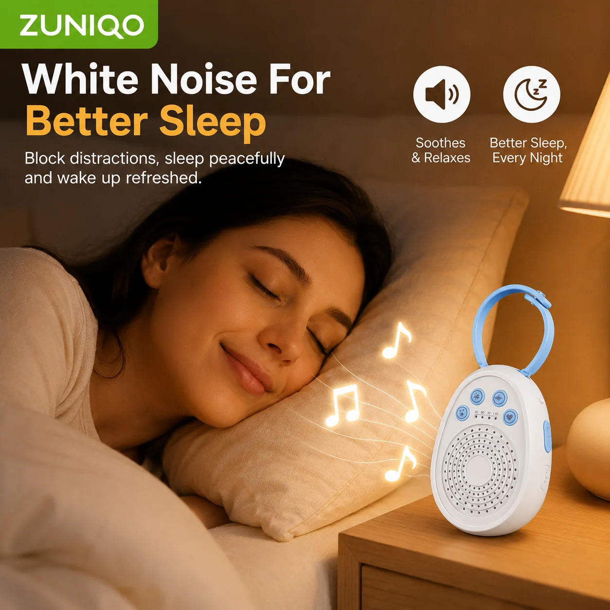Máquina de Ruido Blanco para Bebés, Durma en 3 Minutos, 20 Sonidos Relajantes, Dispositivo de Sueño Portátil USB Mini para Recién Nacidos, Viajes y Cuna