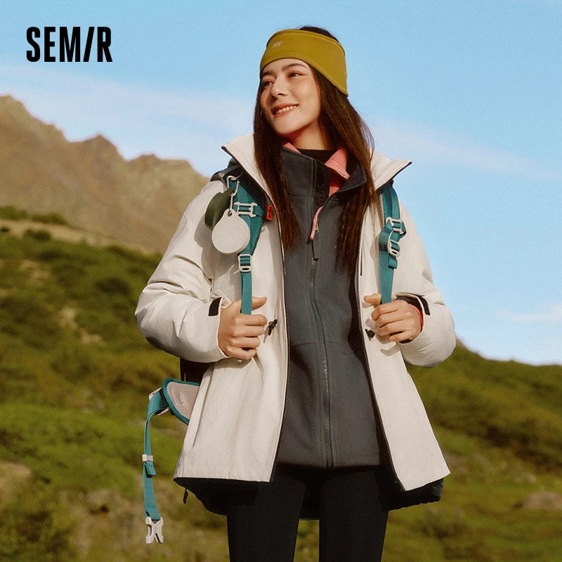 Chaqueta de Plumón Semir para Mujer, Nueva Colección 2026, Dos Piezas, Tres en Uno, Impermeable, Resistente al Aceite y a las Manchas, para Viajes, Uso Diario y Actividades al Aire Libre, Abrigo de Invierno