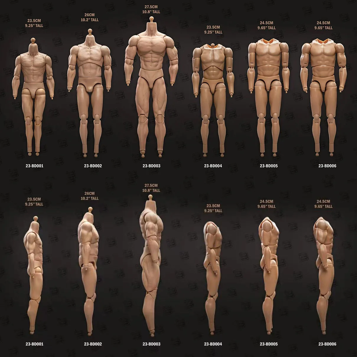 23TOYS 23-BD001 BD003 1/6 soldado masculino cuerpo articulado muscular estándar 23,5 cm - 27,5 cm figura de acción de soldado masculino cuerpo articulado
