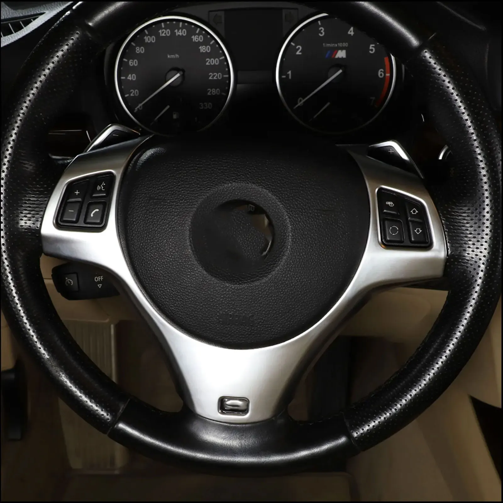 Marco Decorativo para Botones del Volante de Coche, para BMW Serie 1 y 3 E82 E84 E87 E90 E92 E93 2004-2012, Accesorios Interiores