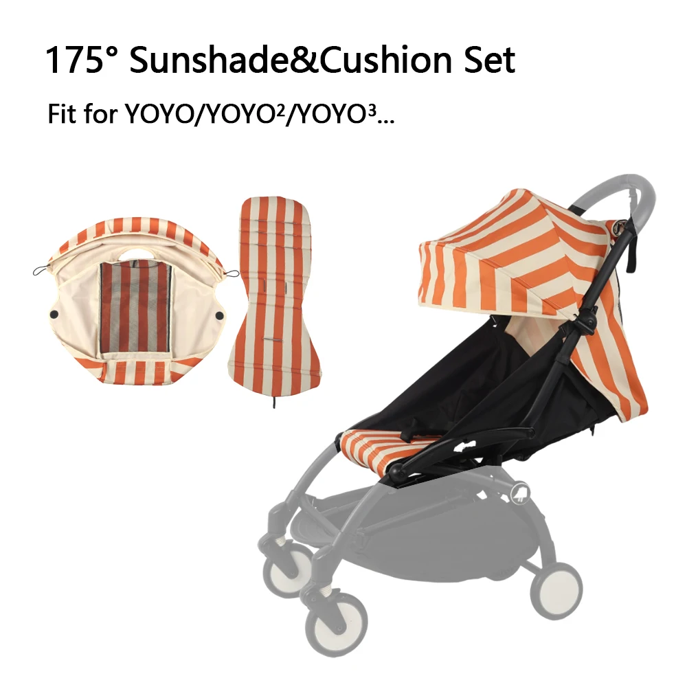 175 °   Juego de 2 piezas: Capota para Cochecito y Cojín de Asiento Compatible con YOYO 1/2/3, Impermeable, Protección UV, Accesorios para Cochecito de Bebé