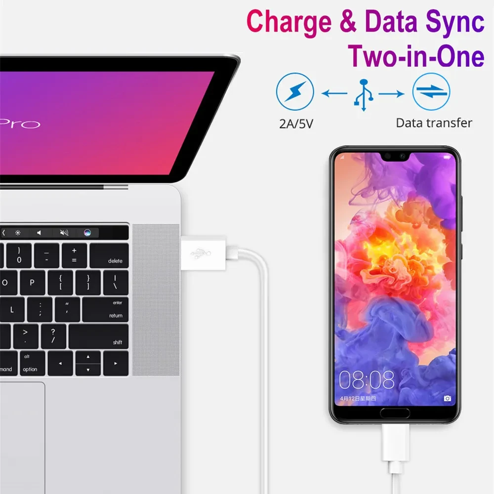 NNBILI Paquete de 3 cables Micro USB 2.4A Cable de carga rápida Cable Micro para teléfono móvil para Xiaomi Samsung Cables de carga para Android Cable de 1M