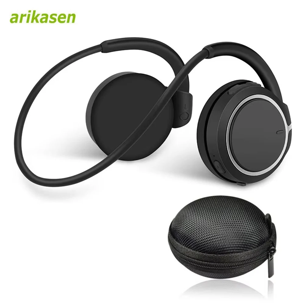 Reproductor de MP3 auriculares Bluetooth con ranura para tarjeta TF auriculares inalámbricos deportivos sonido HD auriculares Bluetooth en la oreja con micrófonos