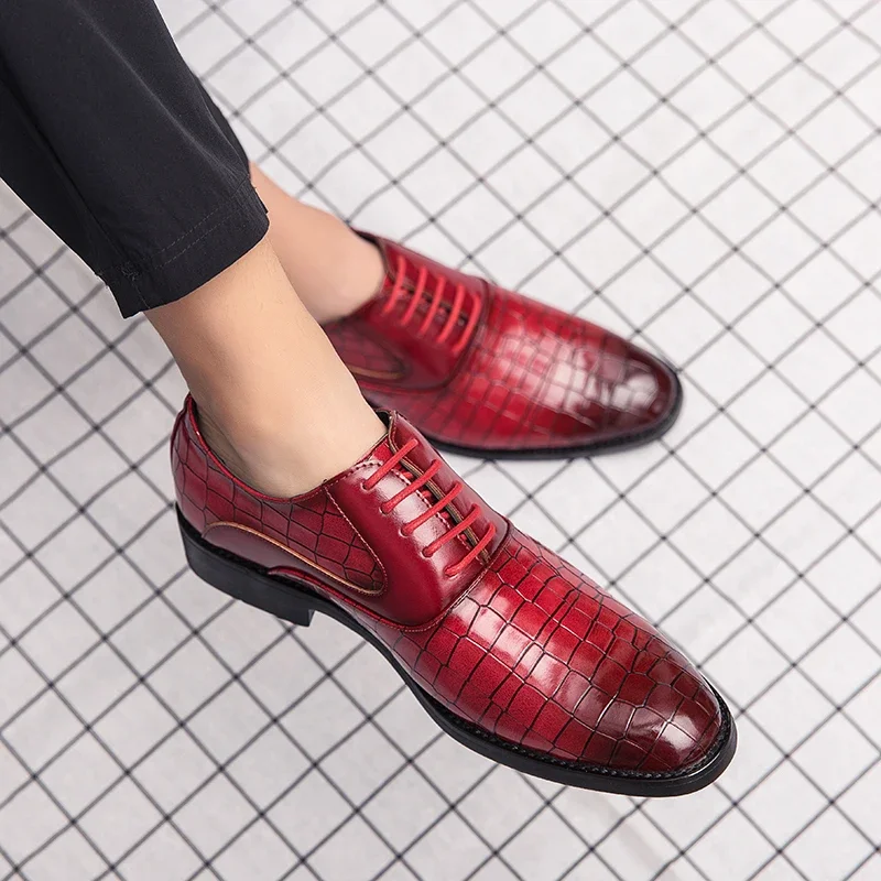 Zapatos de Cuero Azules de Alta Calidad para Hombre, Estilo Italiano, Tallas Grandes: 38-48, Mocasines Formales Amarillos para Conducir, Zapatos Casuales Rojos para Boda