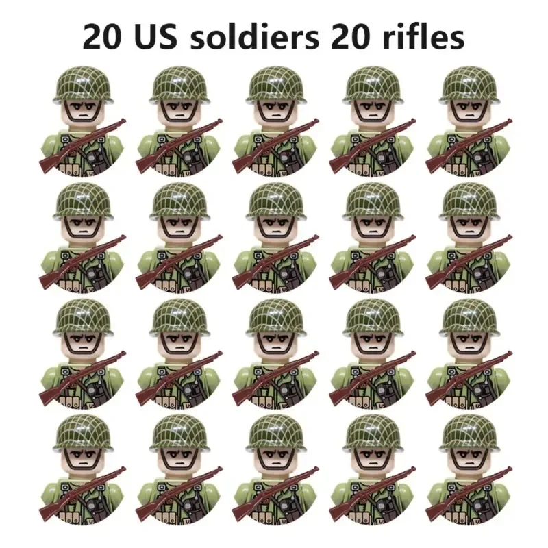 Bloques de construcción de personajes militares de varios estilos, bloques de construcción ensamblables DIY, juguetes de colección y regalos para niños