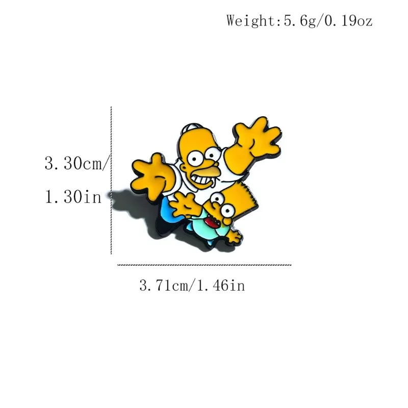 Juego de 8 Broches de los Simpson en Versión Q, con Marge, Homer, J. Simpson y Bart, Broches de Esmalte para Mochila, Joyería, Regalos de Cumpleaños