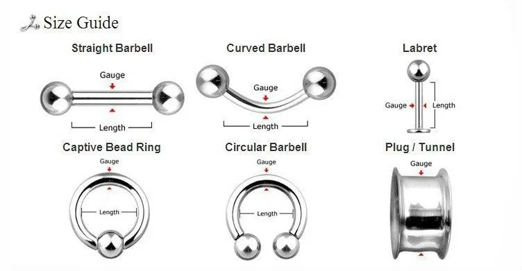 100 unids/lote anillo de cuentas cautivas Cirvular curvo recto Labret barra nariz ceja labio pendientes joyería del cuerpo de acero inoxidable