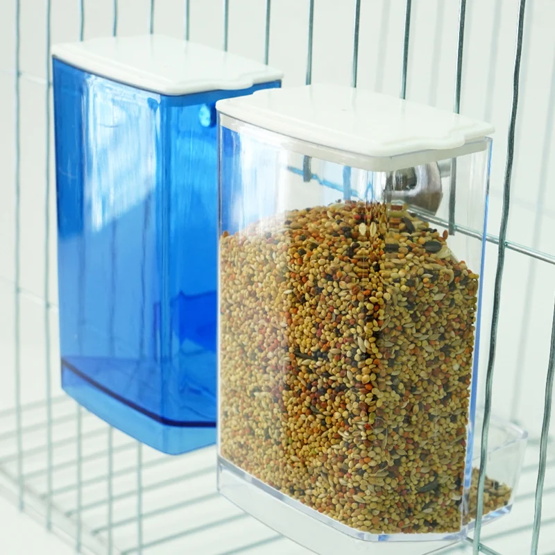 Comedero automático para pájaros, jaula para codornices y loros, caja alimentadora colgante, montaje automático antiderrames, periquito, cacatúa, Conure, dispensador de alimentos