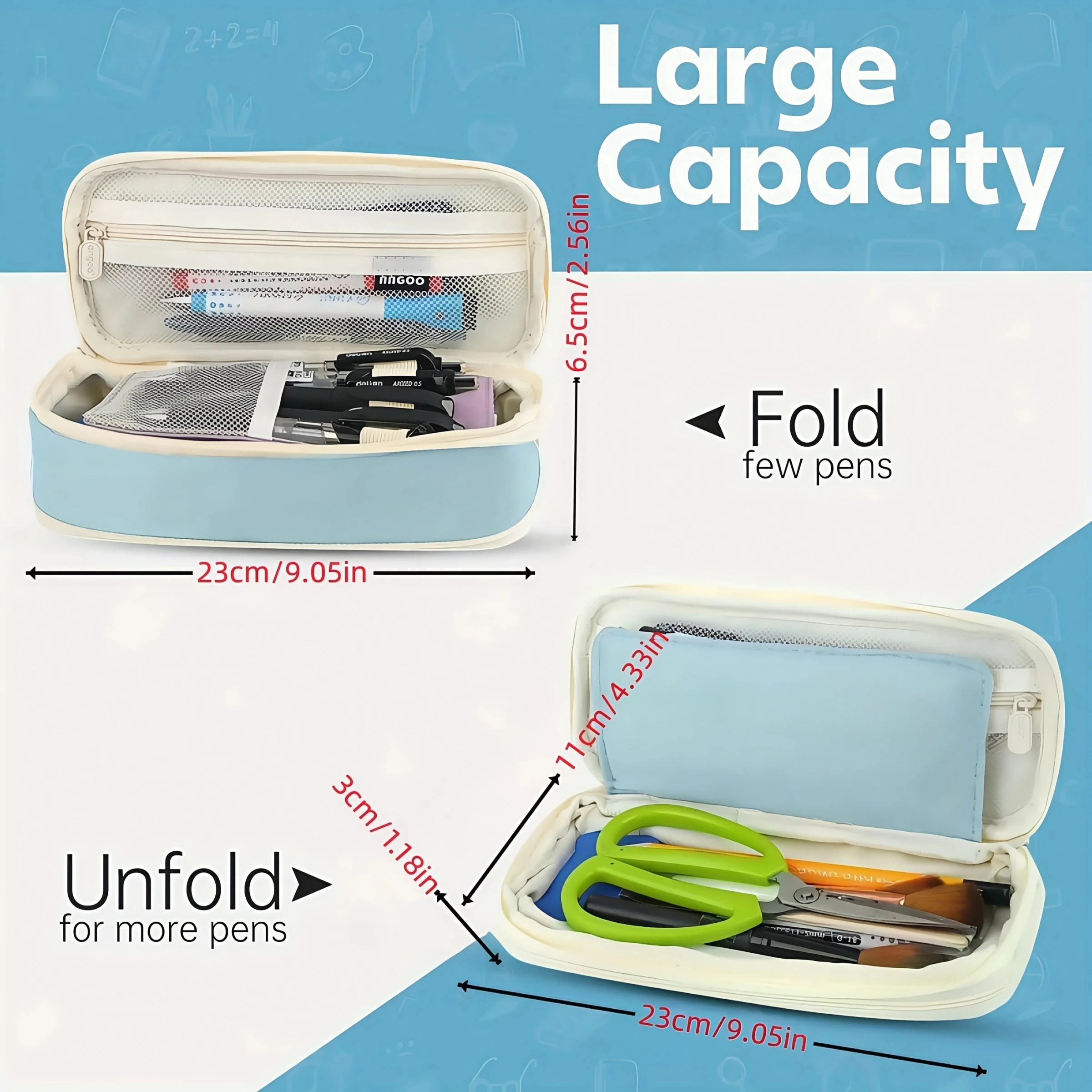 Estuche de Gran Capacidad para Lápices, Material Escolar, Bolsa de Almacenamiento para Oficina, Escritorio, Estudiantes, Niños, Caja para Lápices