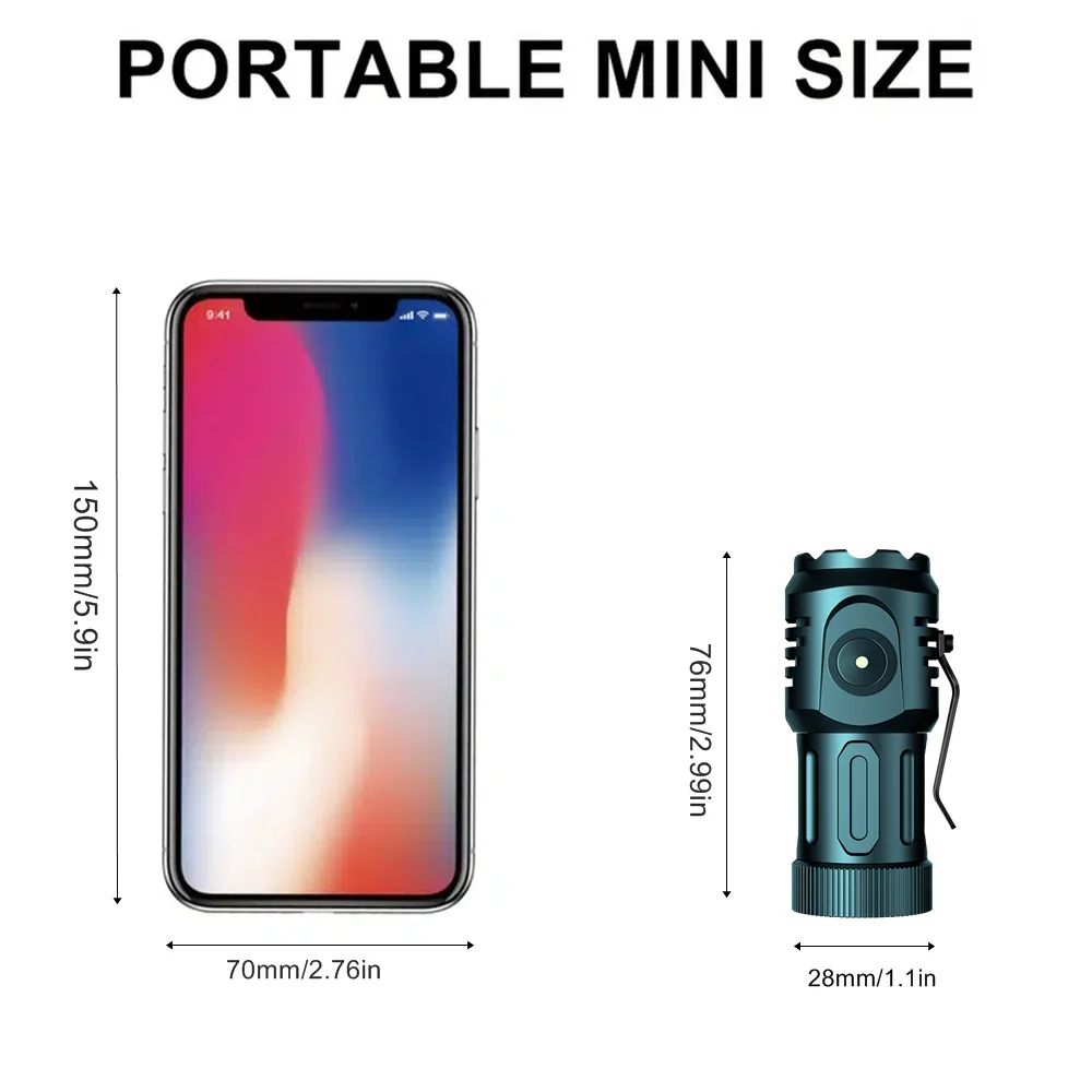 Mini linterna Led de Palma pequeña, linterna roja portátil recargable por Usb, bolsillo para el hogar y exteriores, senderismo, Camping, imán, trabajo, reparación de automóviles, 5x