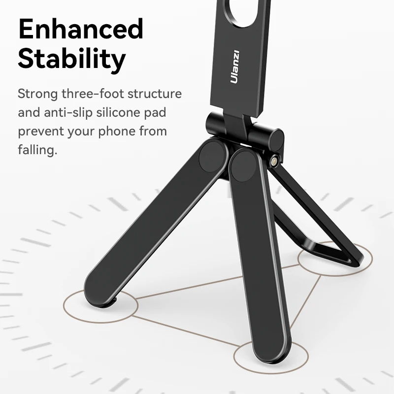Ulanzi MA26 Mini trípode plegable de bolsillo para teléfono Vertical Horizontal expansión de disparo vídeo luz micrófono fotografía Vlog