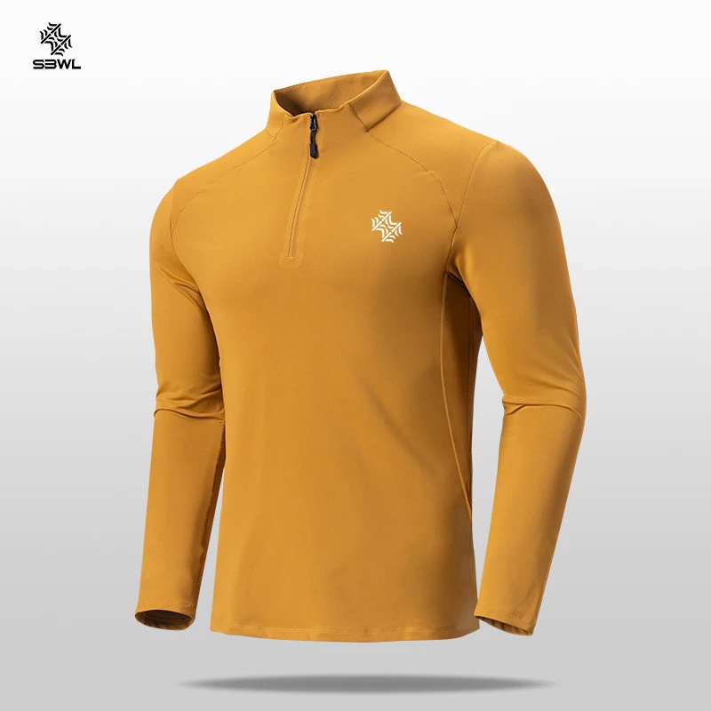 SBWL Camiseta de manga larga para hombre, de alta calidad, para ciclismo, senderismo, deportes al aire libre, ocio, secado rápido, para correr, ropa deportiva, tops