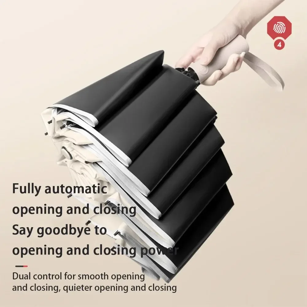 Paraguas plegable inverso completamente automático Xiaomi con raya reflectante a prueba de viento paraguas UV para hombres y mujeres sombrilla