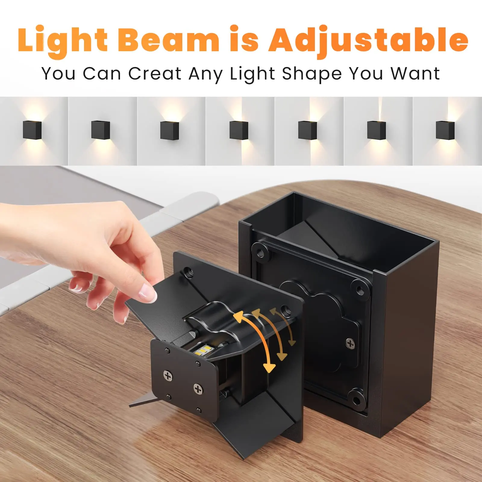 Apliques de pared LED, lámpara de pared IP65 moderna para interiores y exteriores de 6W, luces de montaje en pared arriba y abajo para sala de estar, pasillo y dormitorio
