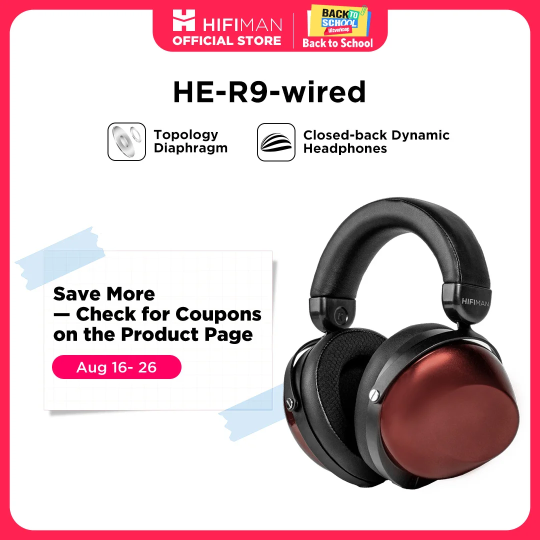 HIFIMAN HE-R9 Auriculares dinámicos con parte trasera cerrada y versión con cable de diafragma topológico