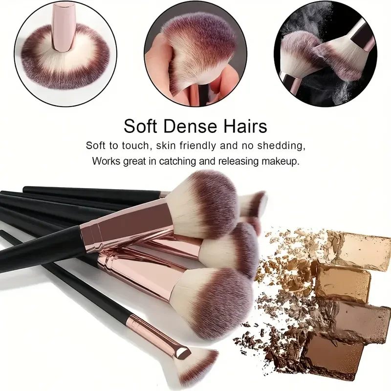 Juego de Brochas de Maquillaje Profesional de 3/20 Piezas, Brochas Suaves y Esponjosas para Sombras de Ojos, Base, Corrector, Difuminador, Colorete, Brocha Kabuki, Herramienta de Belleza para Mujer