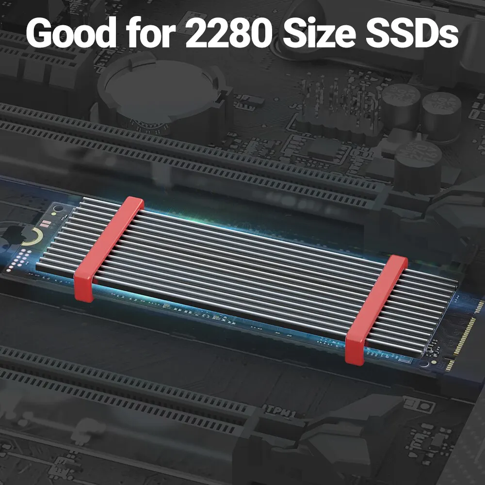 Disipador de calor JEYI M.2 SSD, radiador NVMe de aluminio 2280, enfriador de unidades de estado sólido con almohadilla térmica de silicona para PS5, portátil y de escritorio