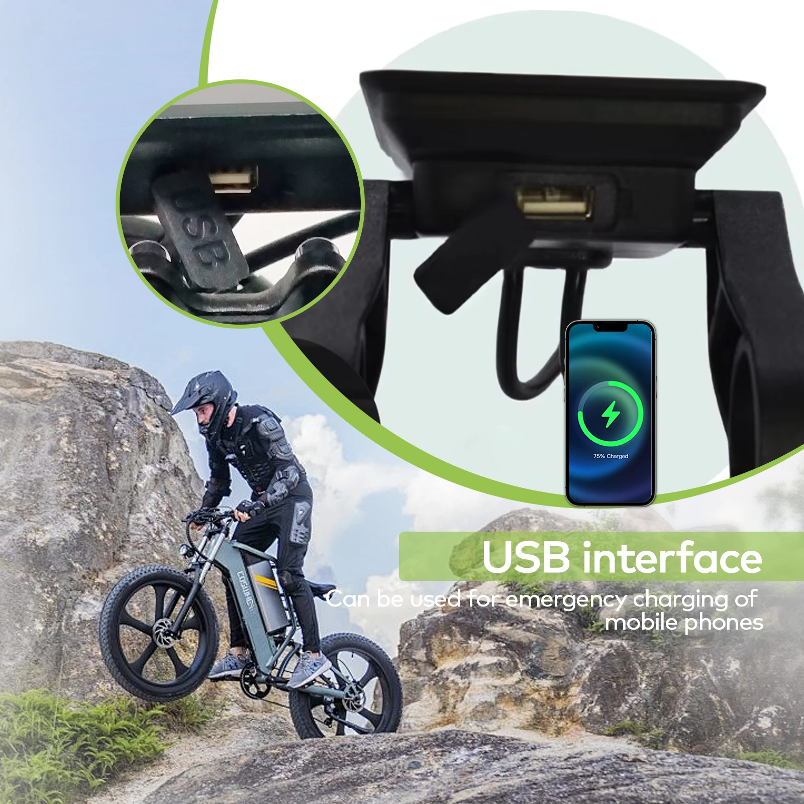 Ordenador de bicicleta eléctrica M6C, recargable por USB, con cable, ordenador de ciclismo, velocímetro de bicicleta multifunción, odómetro