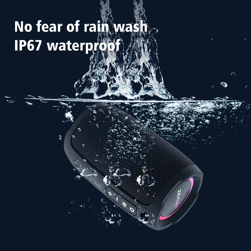 ZEALOT-S49 Altavoz Bluetooth portátil 360 Sonido estéreo 20W IPX6 Altavoz inalámbrico Bluetooth 5,2 impermeable para exteriores