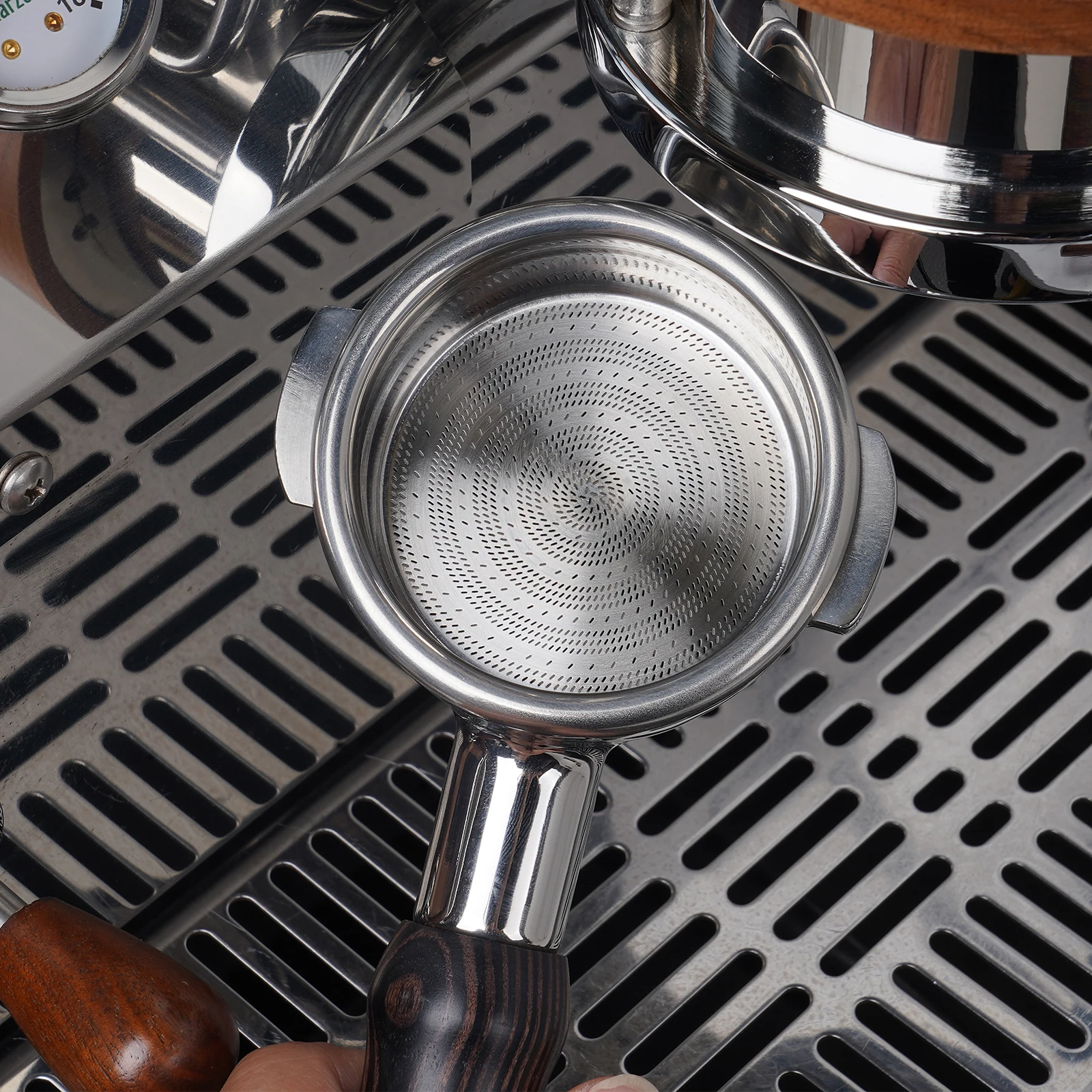 IKAPE-cesta de filtro de Espresso de extracción de alta precisión, cestas de filtro de acero inoxidable para portafiltro sin fondo