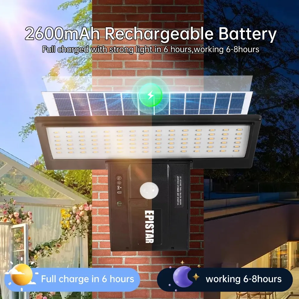 90LED Luces solares al aire libre Sensor de movimiento Luz de inundación de seguridad impermeable 3 colores 4 modos para jardín patio