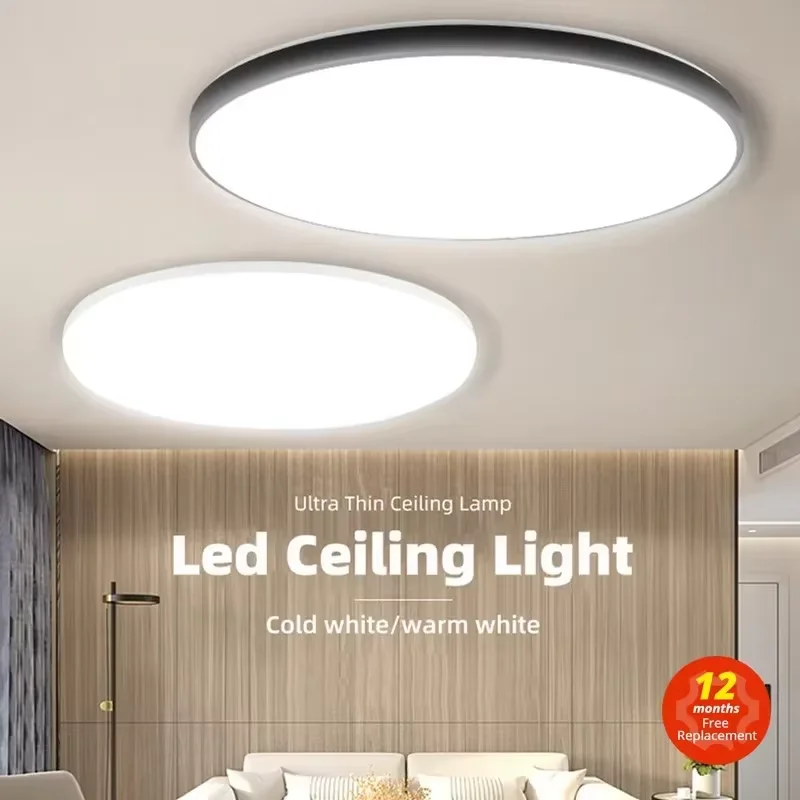 Lámpara de techo Led, candelabro de techo moderno, Panel de iluminación Led de 220V para dormitorio, cocina, hogar, luces de techo ultrafinas
