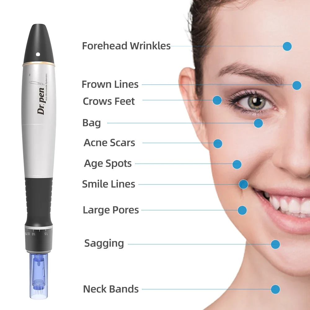 Dr.pen- A1 sello Derma pen eléctrico, dispositivo de microagujas, inalámbrico/con cable, mesoterapia, tatuaje MTS, PMU, Ultima-A1, C/W, cuidado de la piel