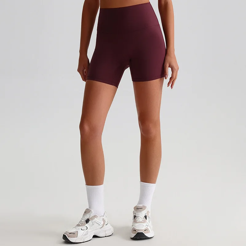 Shorts Deportivos de Cintura Alta para Mujer, Color Sólido, Suaves, Ajustados, para Fitness, Yoga, Ciclismo, Running, Gimnasio y Entrenamiento