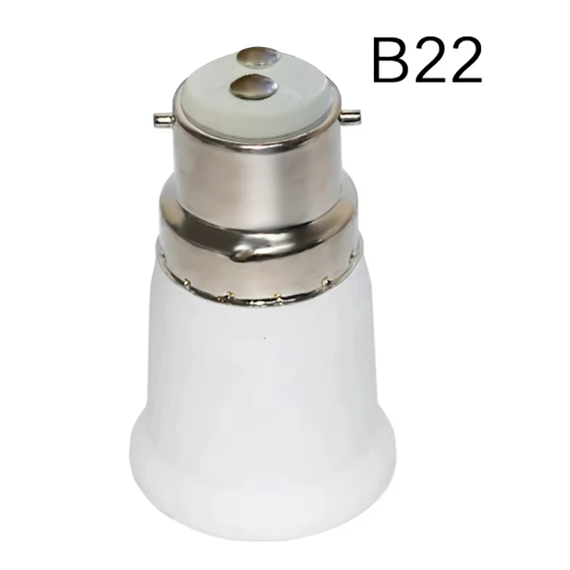 Enchufe de bombilla B22 a E27, adaptador convertidor de Base de lámpara de alta calidad, soporte de lámpara ignífugo para PC para foco de bombilla Led de maíz, 110V, 220V