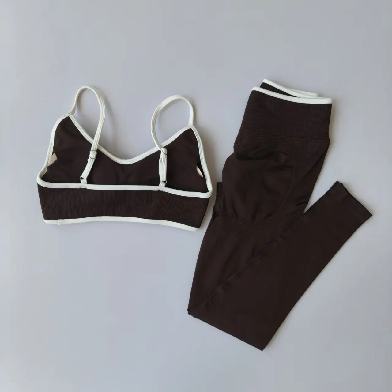 Conjuntos deportivos de 2 uds para mujer, pantalones de Yoga con realce, espalda hueca, sujetadores de Fitness para gimnasio, mallas de cintura alta para entrenamiento, conjunto de medias sin costuras